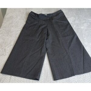 Harve Bernard Wide Leg Grey Wool Capris Size 14 Preppy Office Conservative Lined